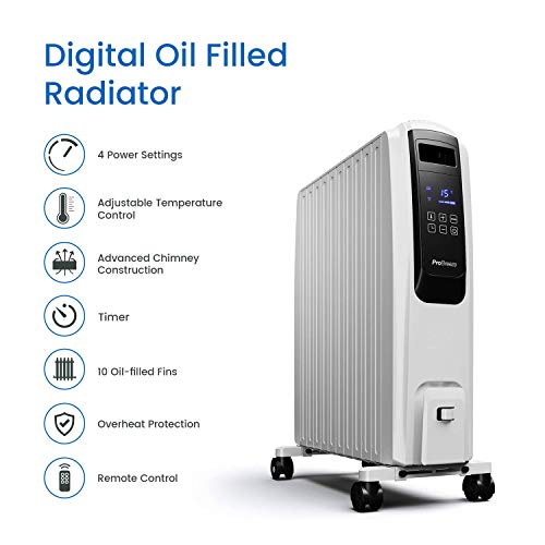 Ölradiator Pro Breeze Premium 2500W Ölradiator energiesparend mit digitalem Display & Fernbedienung – Heizkörper elektrisch mit 10… Heizung 8